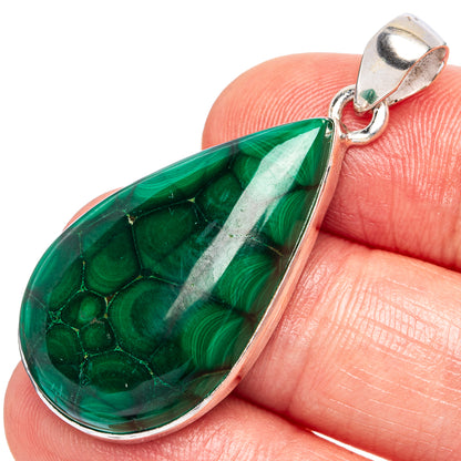 Malachite Pendants 1 5/8" (925 Sterling Silver) P43208