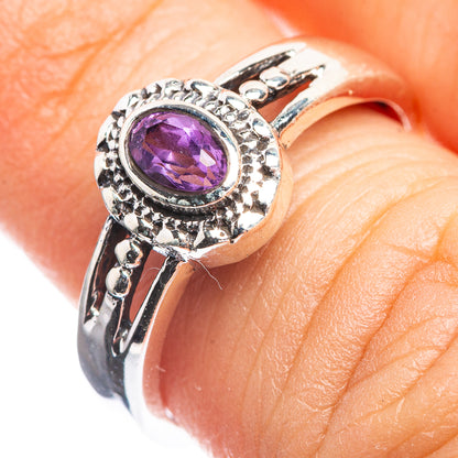 Faceted Amethyst Dainty Ring Size 7 (925 Sterling Silver) R142540