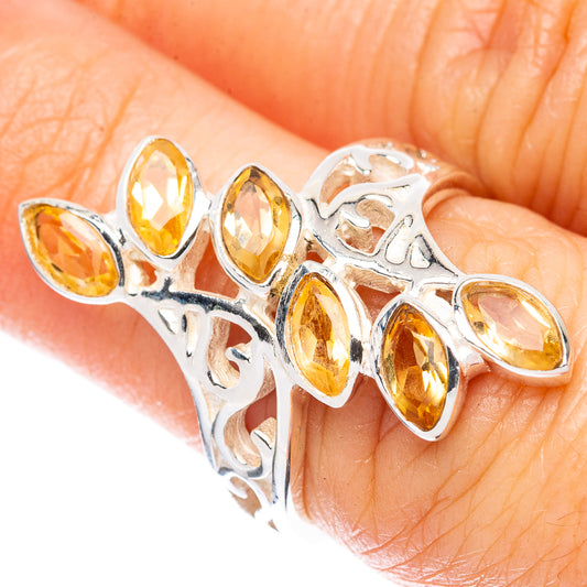 Faceted Citrine Ring Size 6.5 (925 Sterling Silver) R3110