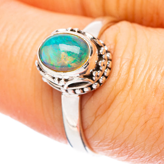 Rare Ethiopian Opal Ring Size 7.75 (925 Sterling Silver) R4335