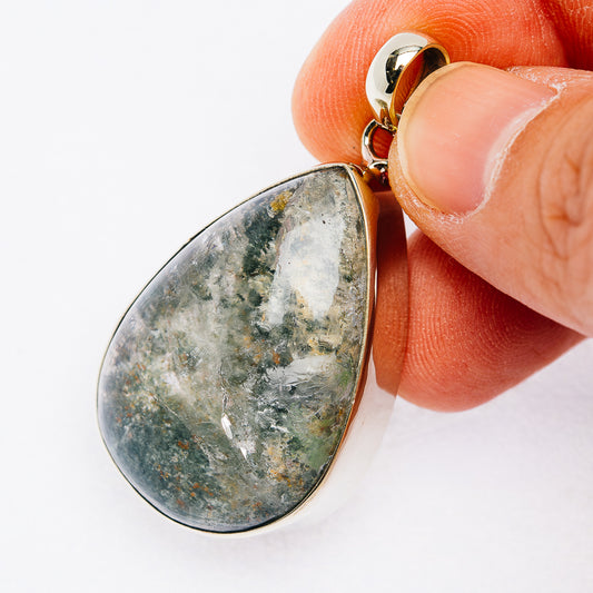 Garden Quartz Pendant 2 1/8" (German Silver)