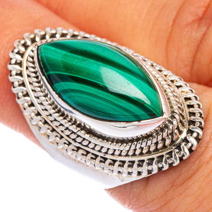 Large Malachite Ring Size 6 (925 Sterling Silver) R145310