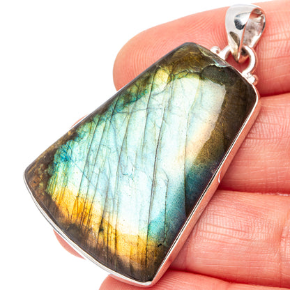 Labradorite 925 Sterling Silver Pendant 2" (925 Sterling Silver) P42696