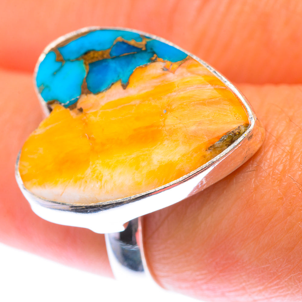 Spiny Oyster Turquoise Ring Size 7.5 (925 Sterling Silver) RING139953