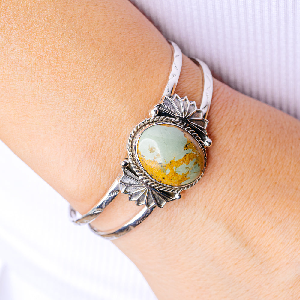 Royston Turquoise Bracelet Adjustable (.925 Sterling Silver)