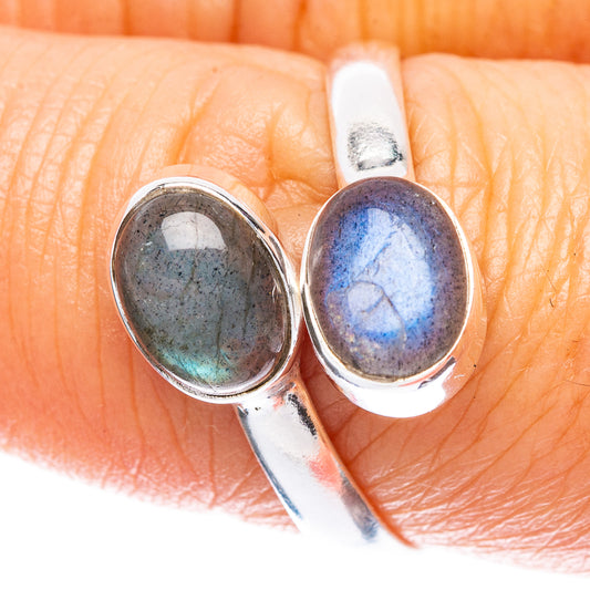 Labradorite Dainty Ring Size 8 Adjustable (925 Sterling Silver) R5121