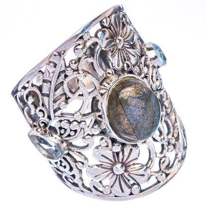 Large Labradorite Ring Size 7.5 (925 Sterling Silver) R1321