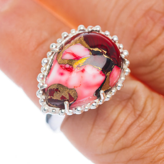 Exclusive Red Dahlia Mohave Turquoise Ring Size 6.5 (.925 Sterling Silver)