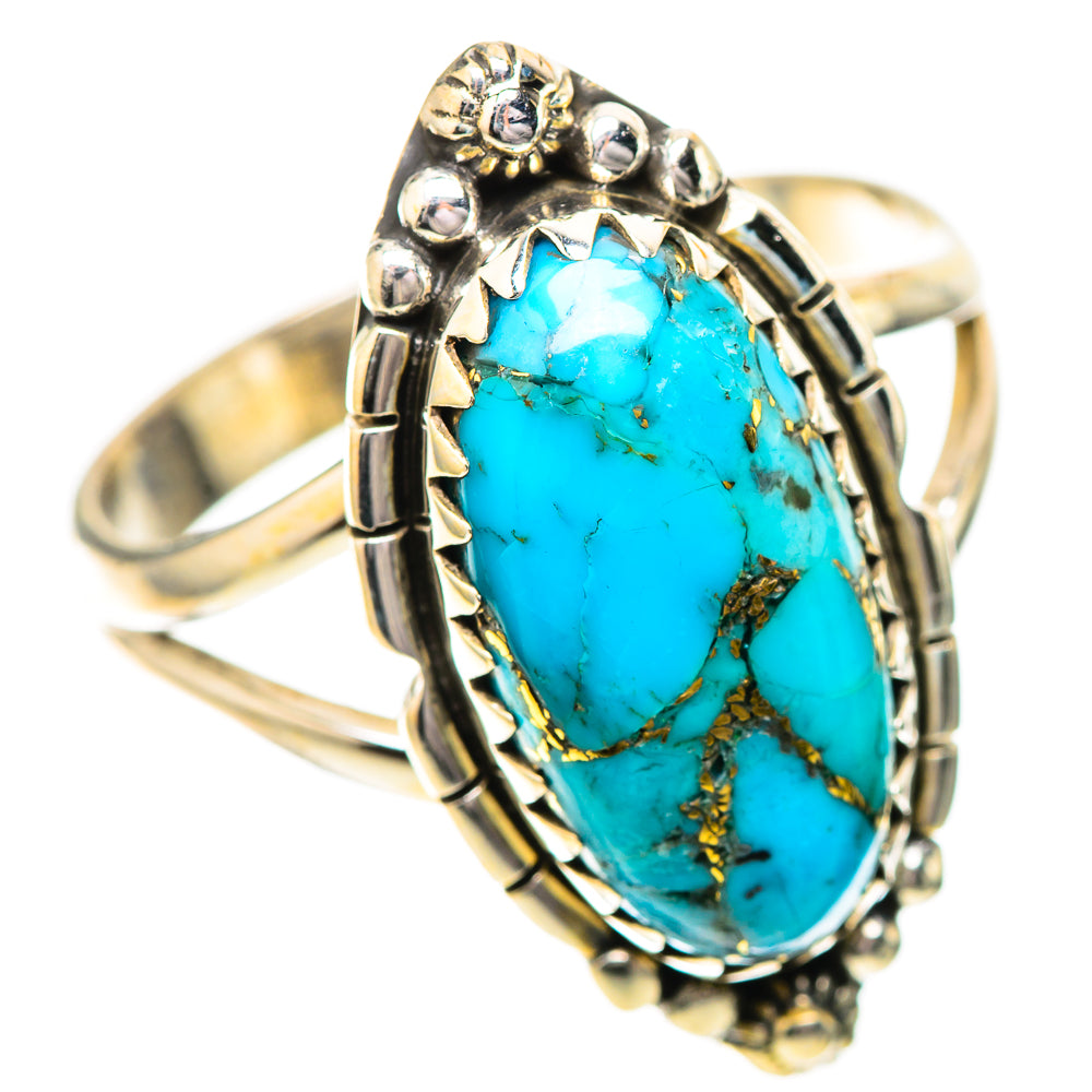 Blue Copper Composite Turquoise Ring Size 10 (925 Sterling Silver) RING139825
