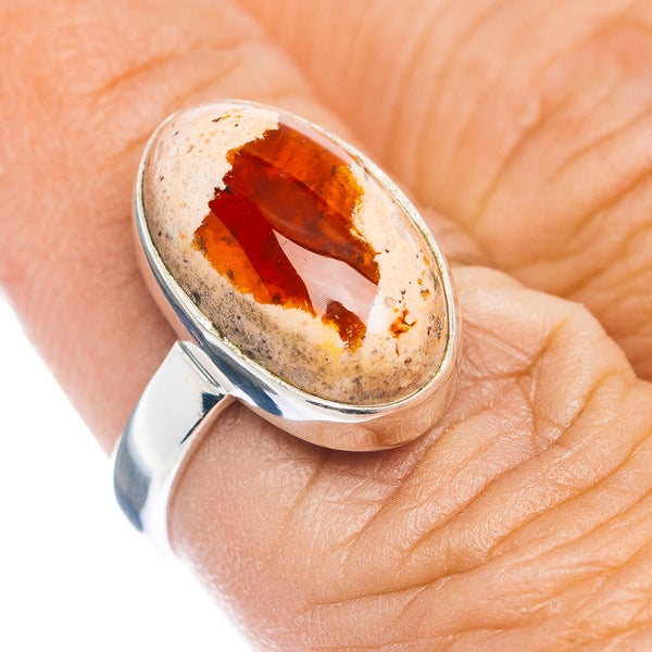 Mexican Fire Opal Ring Size 6.75 (.925 Sterling Silver)