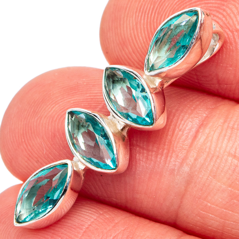 Blue Topaz Pendant 1 1/8" (925 Sterling Silver) P45587