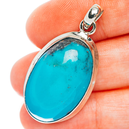 Persian Turquoise Pendant 1 5/8" (German Silver)