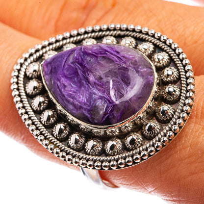 Large Charoite Ring Size 9.75 (925 Sterling Silver) R142880
