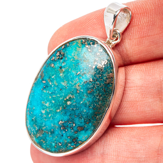 Premium Persian Turquoise Pendant 1 3/4" (.925 Sterling Silver)