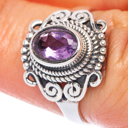 Faceted Amethyst Dainty Ring Size 7 (925 Sterling Silver) R145869