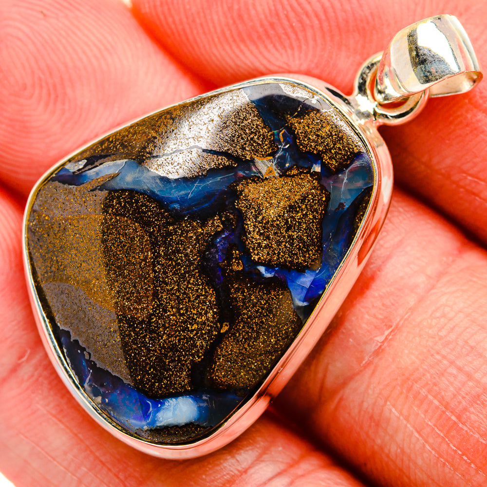 Boulder Opal 925 Sterling Silver Pendant 1 5/8" (925 Sterling Silver) PD38358