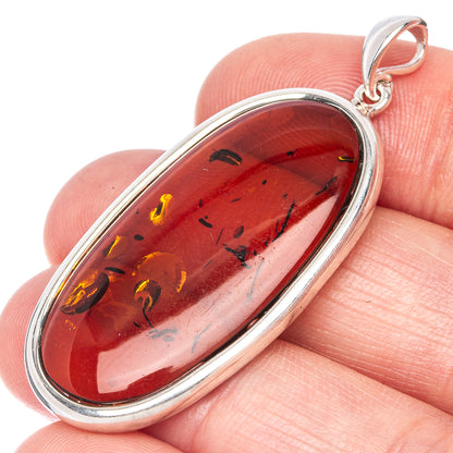 Ana Silver Co Baltic Amber Pendant 1 7/8" (925 Sterlnig Silver)