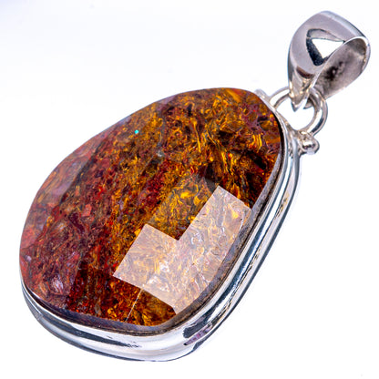 Rare Golden Pietersite 925 Sterling Silver Pendant 1 1/2" (925 Sterling Silver) P42651