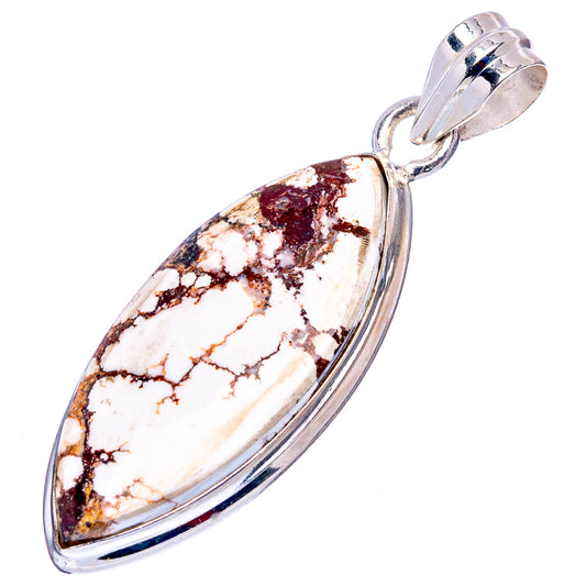 Teardrop wild horse jasper pendant in .925 sterling silver with polished bail top