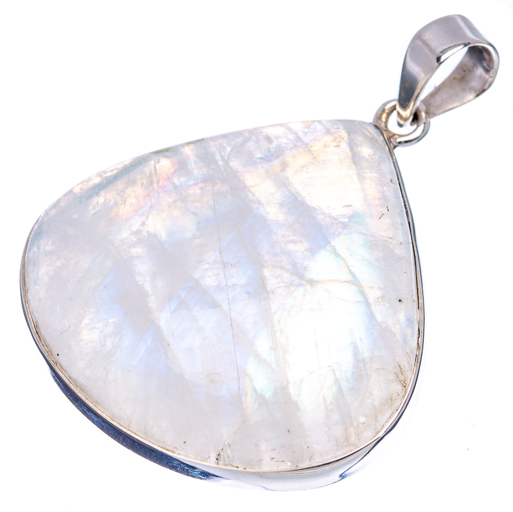 Premium Rainbow Moonstone Pendant 1 7/8" (.925 Sterling Silver)