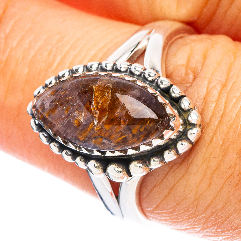 Rare Cacoxenite Amethyst Ring Size 7.5 (925 Sterling Silver) R6829