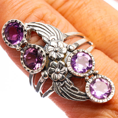 Faceted Amethyst Ring Size 8.5 (925 Sterling Silver) R142965