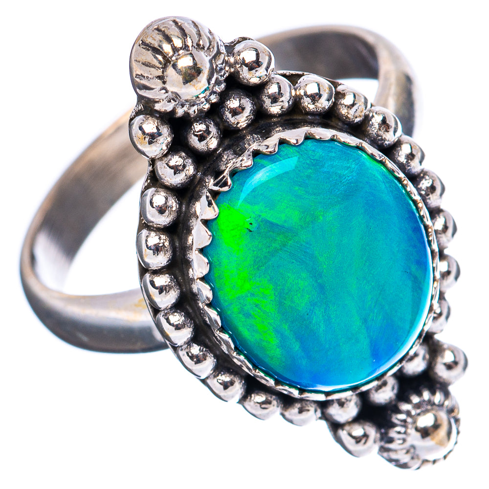 Aurora Opal Ring Size 7.75 (.925 Sterling Silver)