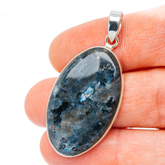 Premium Larvikite Pendant 1 3/4" (.925 Sterling Silver) Carat