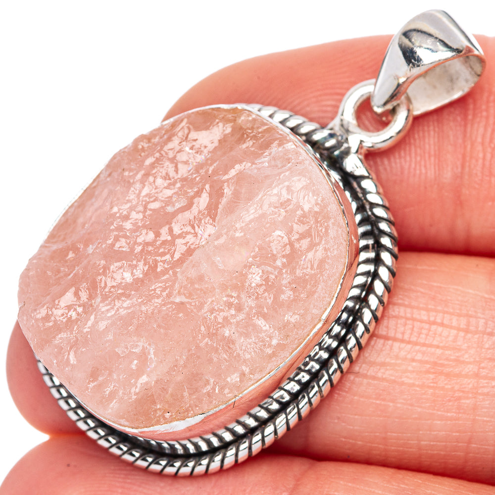 Rose Quartz Pendant 1 1/2" (925 Sterling Silver) P41673