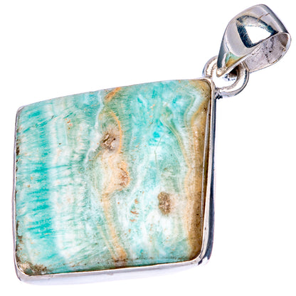 Blue Aragonite Pendant 1 5/8" (925 Sterling Silver) P42194