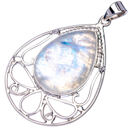 Signature Rainbow Moonstone Pendant 2 1/8" (925 Sterling Silver) P41193