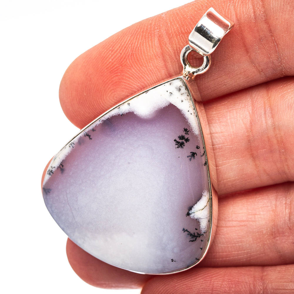 Dendritic Opal Pendant 1 7/8" (.925 Sterling Silver)