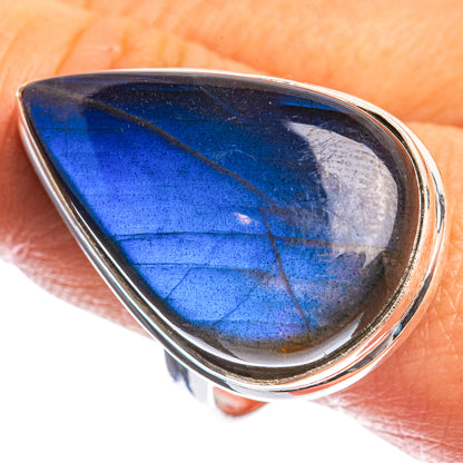 Large Labradorite 925 Sterling Silver Ring Size 11.75