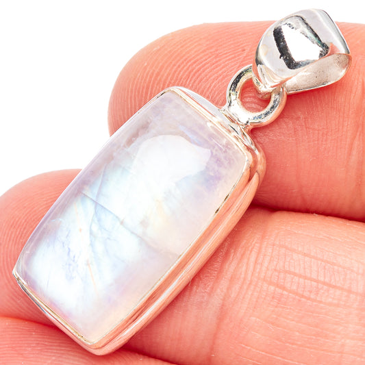 Rainbow Moonstone Pendant 1 1/4" (925 Sterling Silver) P44149