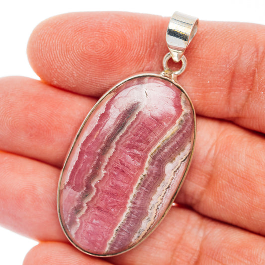 Premium Rhodochrosite Pendant 1 7/8" (.925 Sterling Silver)