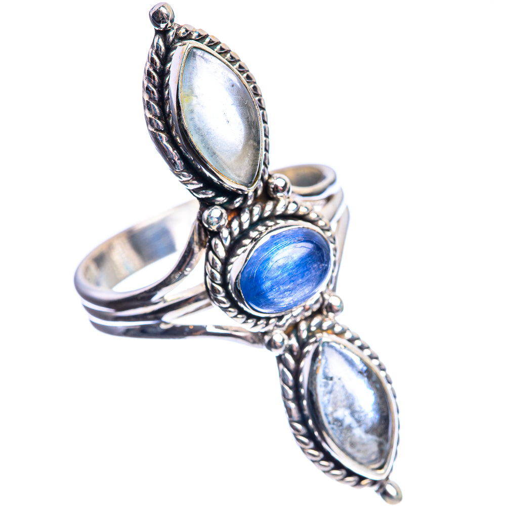 Large Kyanite, Aquamarine 925 Sterling Silver Ring Size 10.75