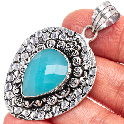 Chalcedony Pendant 2 1/8" (German Silver)