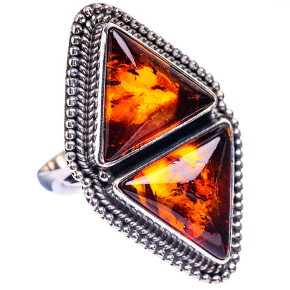 Large Baltic Amber Ring Size 7.25 (925 Sterling Silver) R140658
