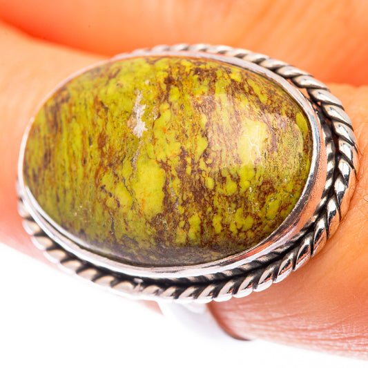 Large Gaspeite Ring Size 7.5 (925 Sterling Silver) R140998