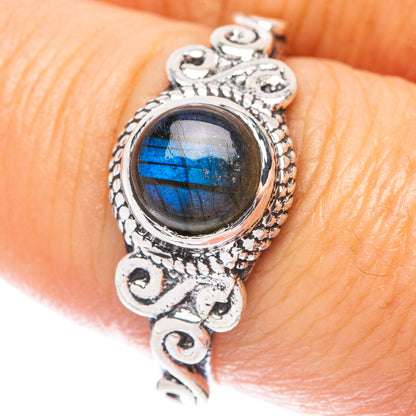 Labradorite Dainty Ring Size 7.75 (925 Sterling Silver) R5868
