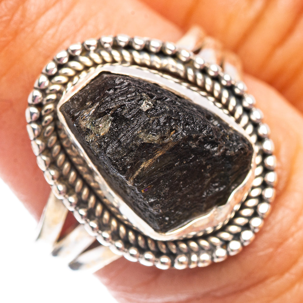 Moldavite Ring Size 6.75 (.925 Sterling Silver)