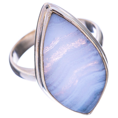 Blue Lace Agate Ring Size 8 (925 Sterling Silver) R1672