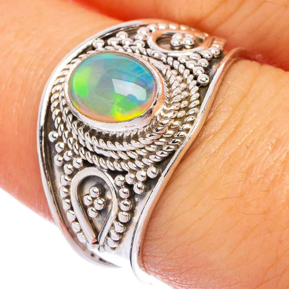 Rare Natural Ethiopian Opal Ring Size 7.75 (925 Sterling Silver) R145550