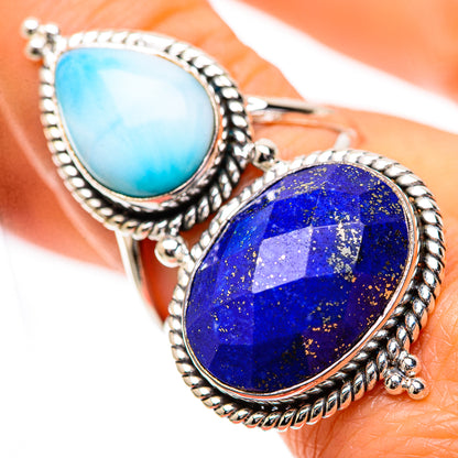 Large Lapis Lazuli, Larimar Ring Size 8 (925 Sterling Silver) RING139289