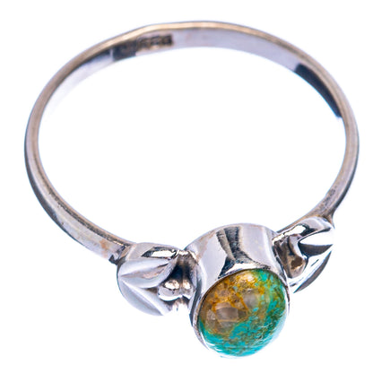 Blue Copper Composite Turquoise Dainty Ring Size 7 (925 Sterling Silver) R145459