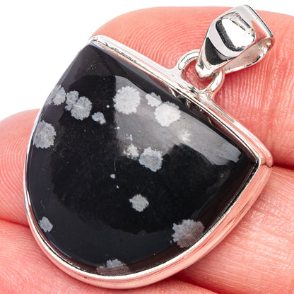 Snowflake Obsidian Pendant 1 3/8" (925 Sterling Silver) P40964