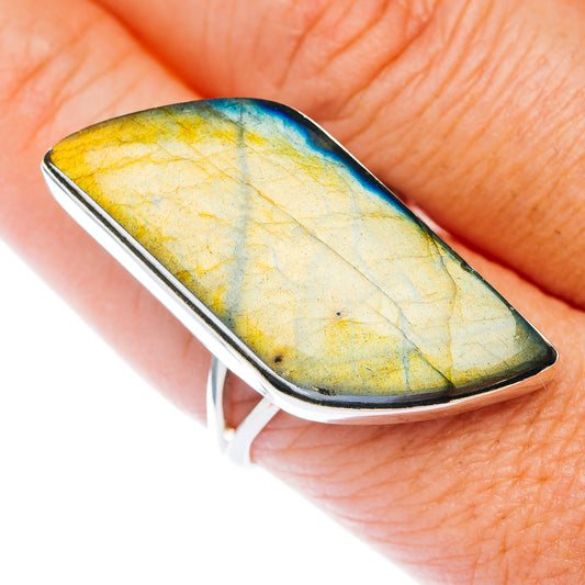 Large Premium Spectrolite Ring Size 10.25 (.925 Sterling Silver)