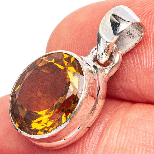 Mandarin Citrine X10 Pendant 7/8" (925 Sterling Silver) P43358