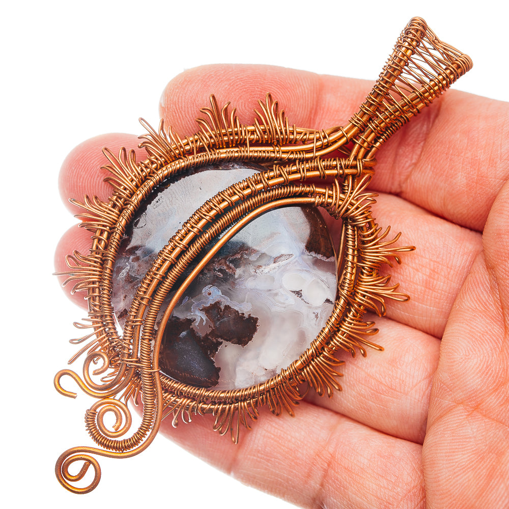 Aquaprase Wire Wrap Pendant 3 1/2" (Copper)