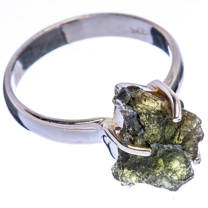 Rare Czech Moldavite Ring Size 8 (925 Sterling Silver) R146743